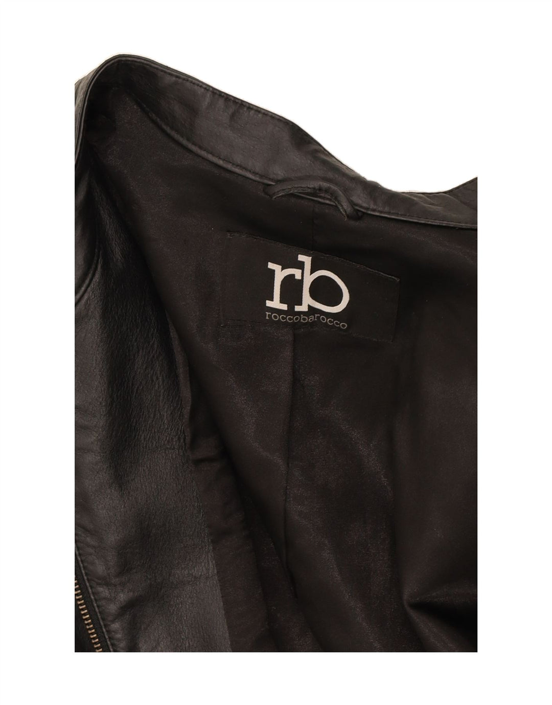 ROCCOBAROCCO Womens Crop Bomber Jacket IT 50 XL Black Colourblock Leather Vintage Roccobarocco and Second-Hand Roccobarocco from Messina Hembry 