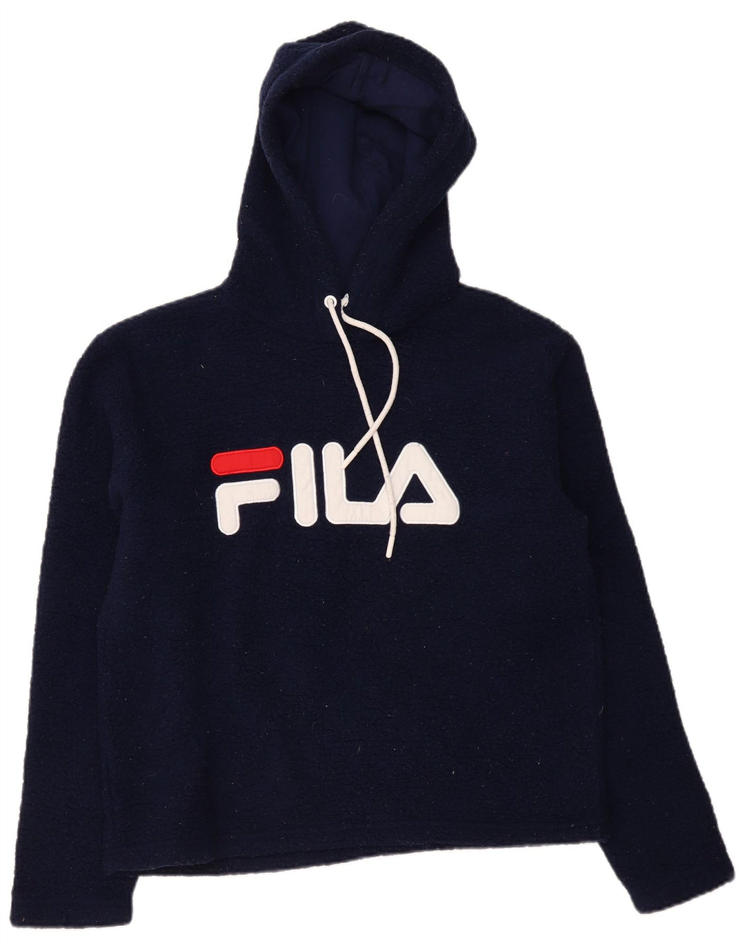 FILA Damen-Fleecepullover mit grafischer Kapuze, UK 14, mittelmarineblau, Polyester