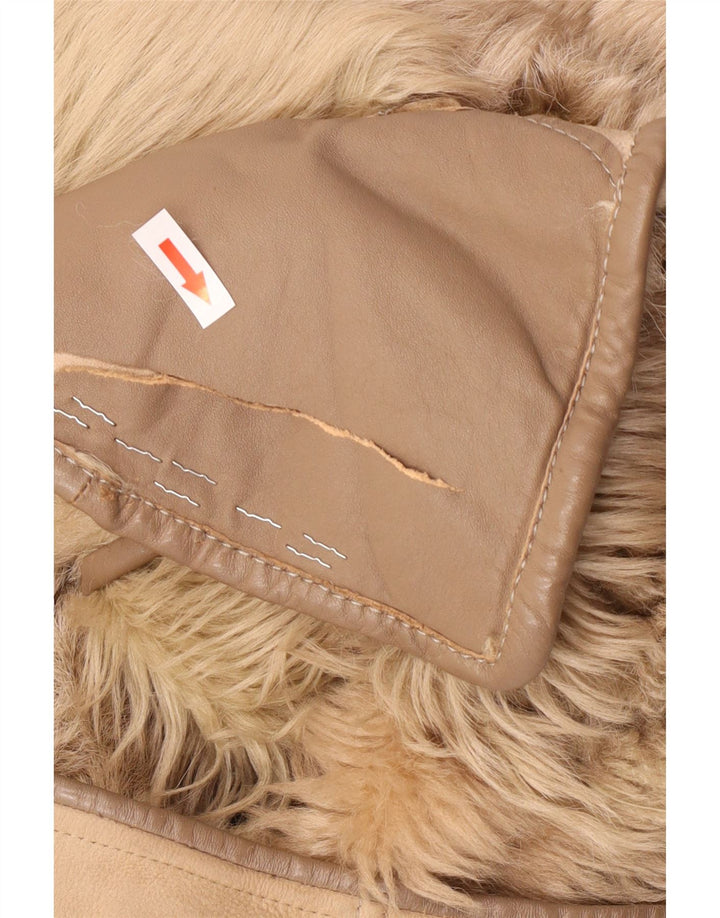Vintage Damen Lammfellmantel UK 14 Mittelbraunes Lammfell