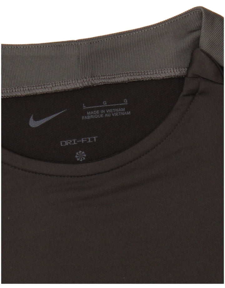 Nike Herren Dri Fit Top Langarm Large Schwarz Colourblock