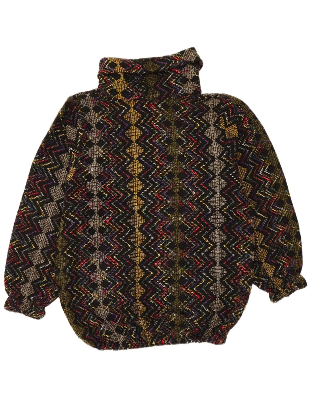 Vintage Damen Rollkragenpullover Pullover UK 20 2XL Mehrfarbig Retro