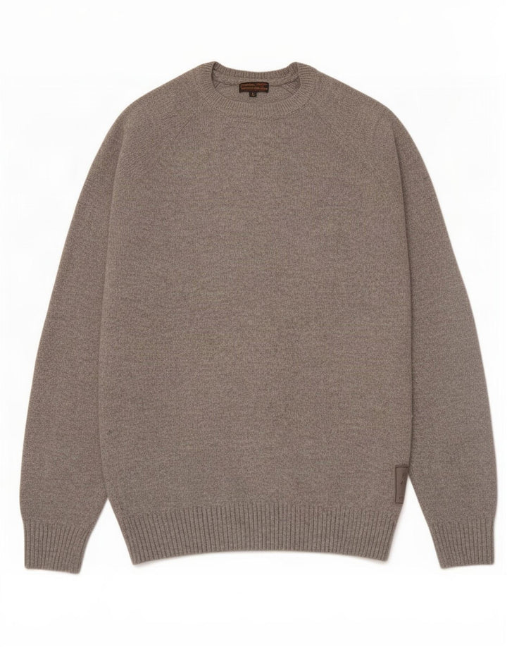 Barbour Herren-Pullover mit U-Boot-Ausschnitt, große graue Wolle