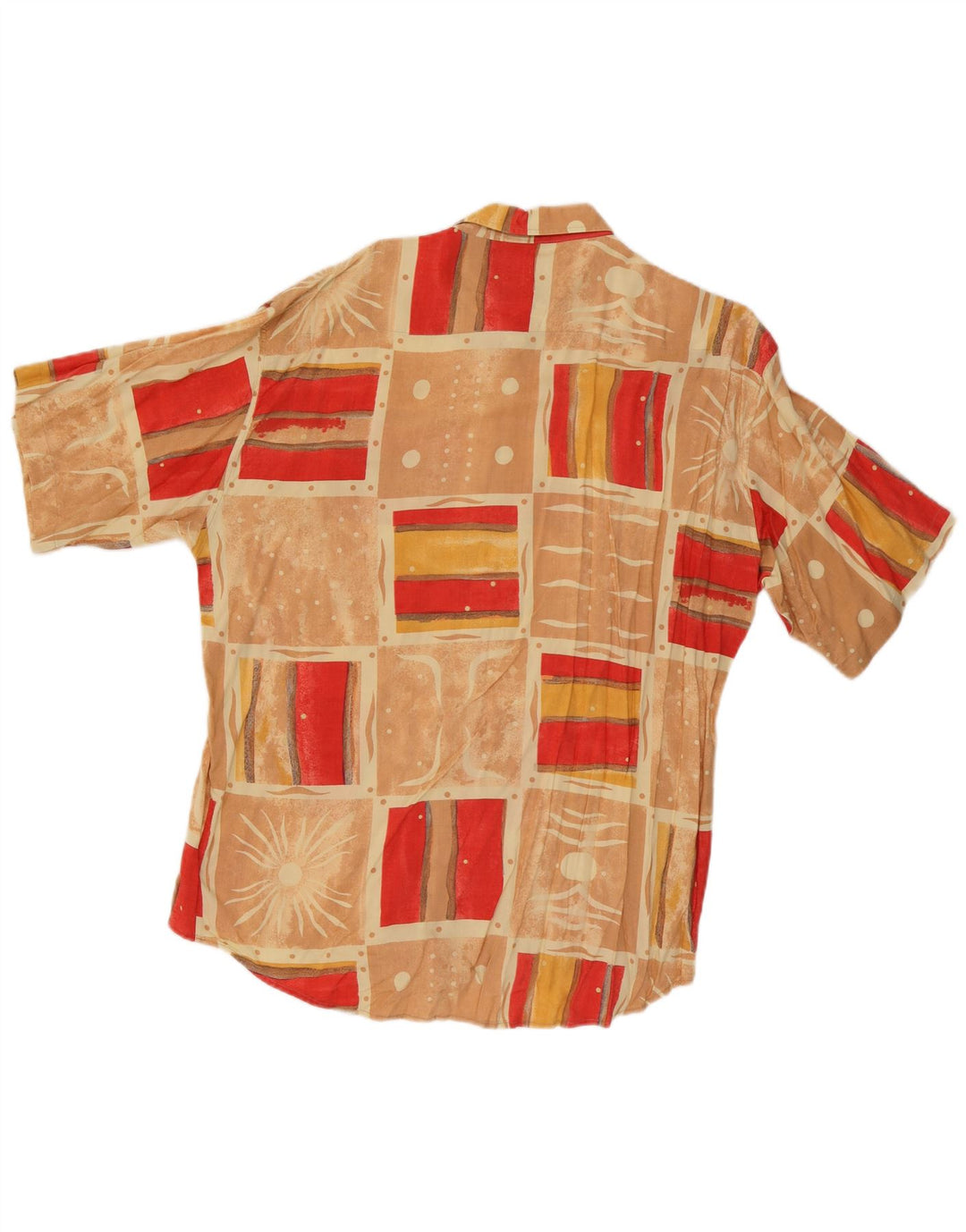 Kantaros Herren Kurzarmhemd XL Mehrfarbig Patchwork Viskose