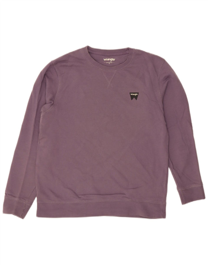 Wrangler Herren-Sweatshirt-Pullover aus mittelvioletter Baumwolle