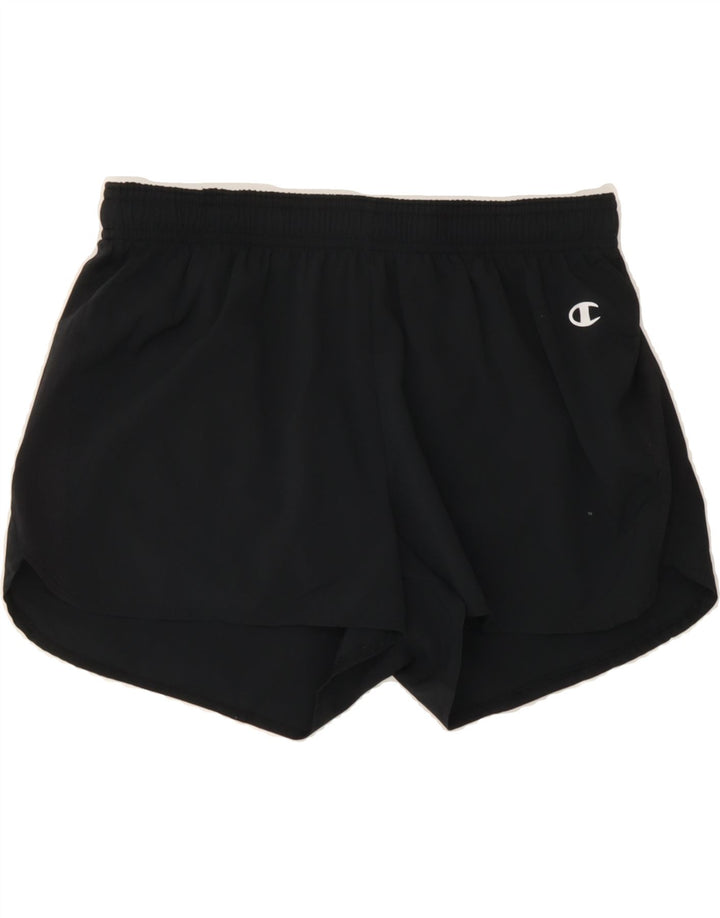 CHAMPION Womens Sport Shorts Medium Black Polyester Vintage Champion and Second-Hand Champion from Messina Hembry 