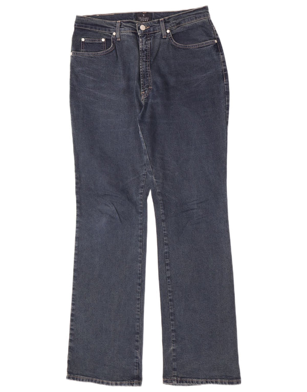 Trussardi Damen-Jeans mit hoher Taille, gerade, W32, L33, blaue Baumwolle