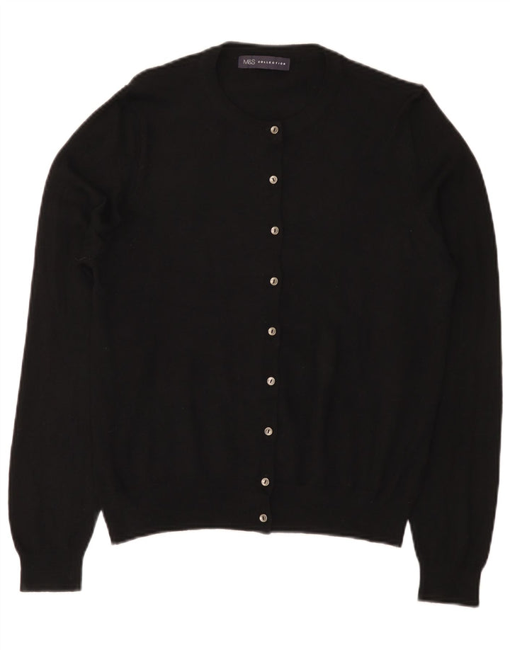 Marks & Spencer Damen-Cardigan-Pullover UK 14 Große schwarze Viskose