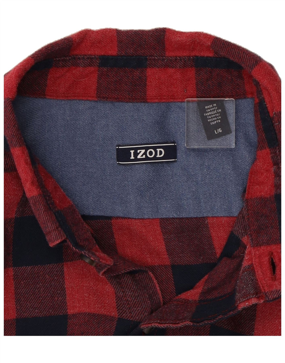 IZOD Mens Flannel Shirt Large Red Check Cotton Vintage Izod and Second-Hand Izod from Messina Hembry 