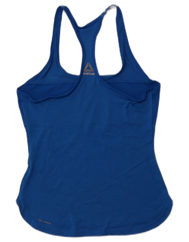 REEBOK Damen Graphic Vest Top UK 8/10 Small Blue Sports