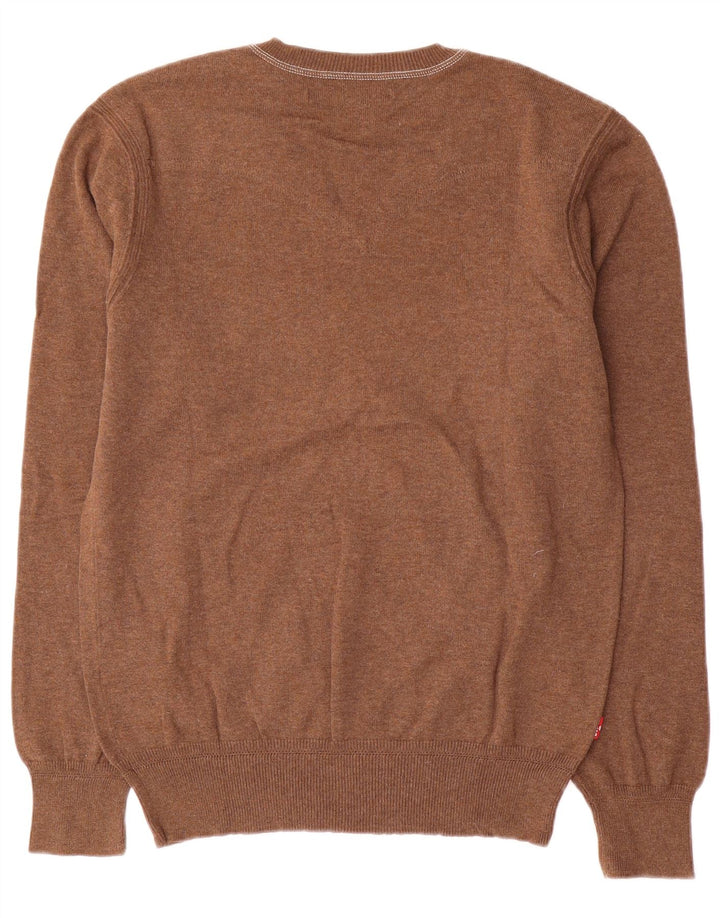 Levi's Herren-Pullover mit V-Ausschnitt aus mittelbrauner Baumwolle