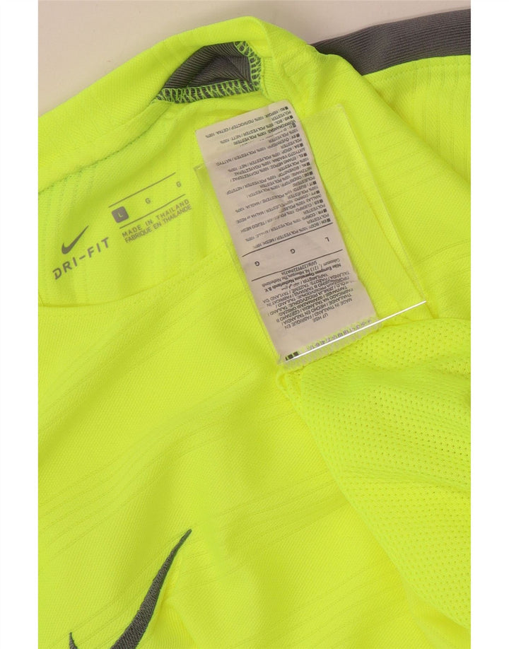 Nike Herren Dri Fit T-Shirt-Oberteil, großes grünes Farbblock-Polyester