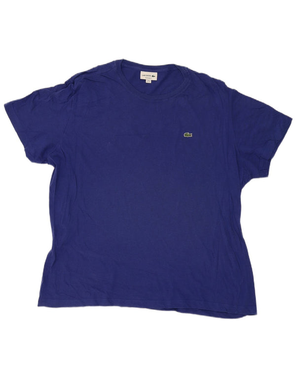 LACOSTE Herren-T-Shirt mit normaler Passform, Größe 8 3XL, blaue Baumwolle