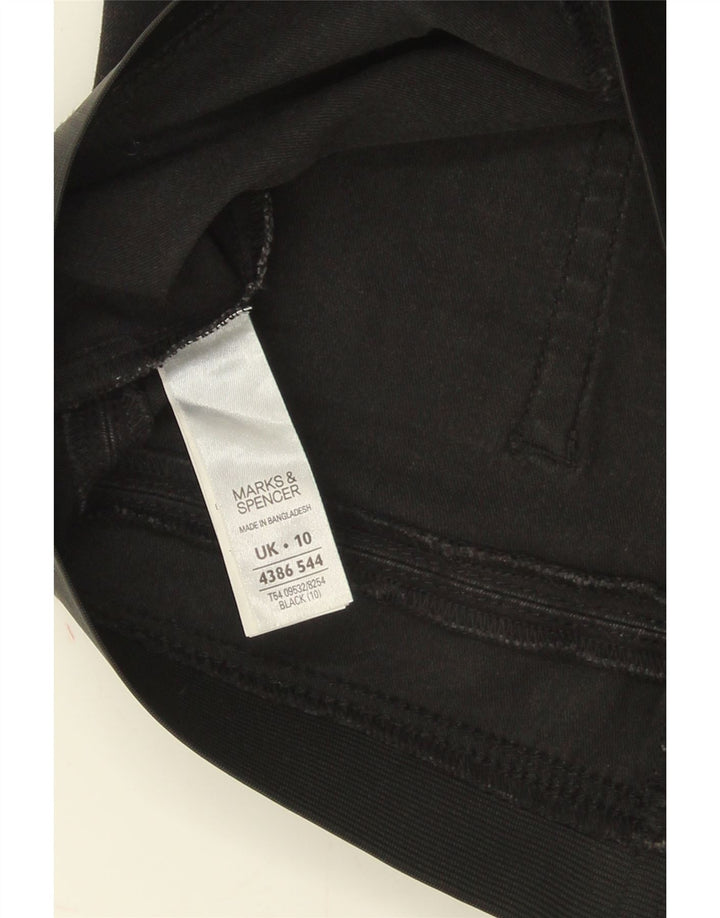 Marks & Spencer Damen Jeansrock UK 10 Small W30 Schwarze Baumwolle