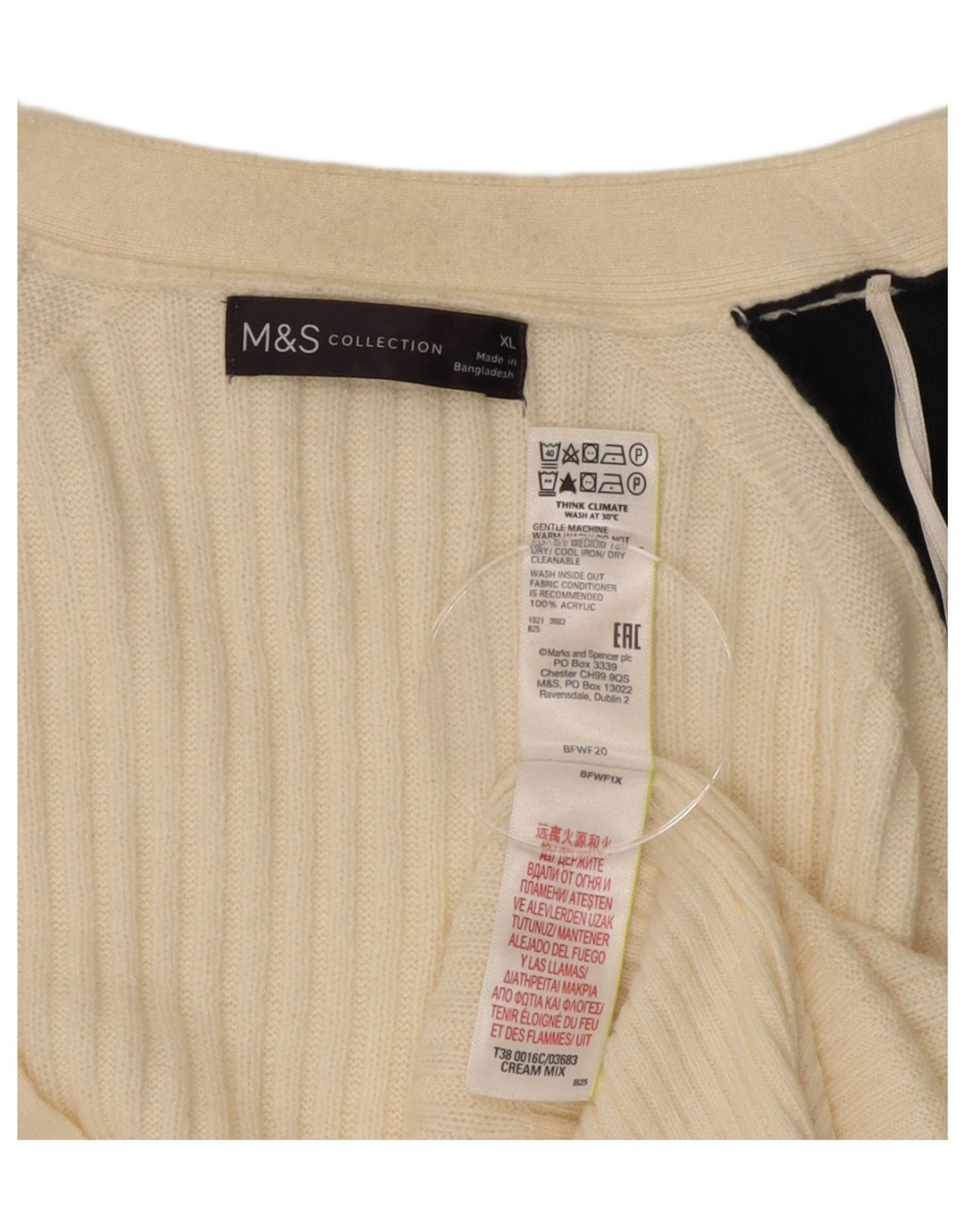 Marks & Spencer Damen-Strickjacke in Übergröße, Gr. 18, XL, Weiß