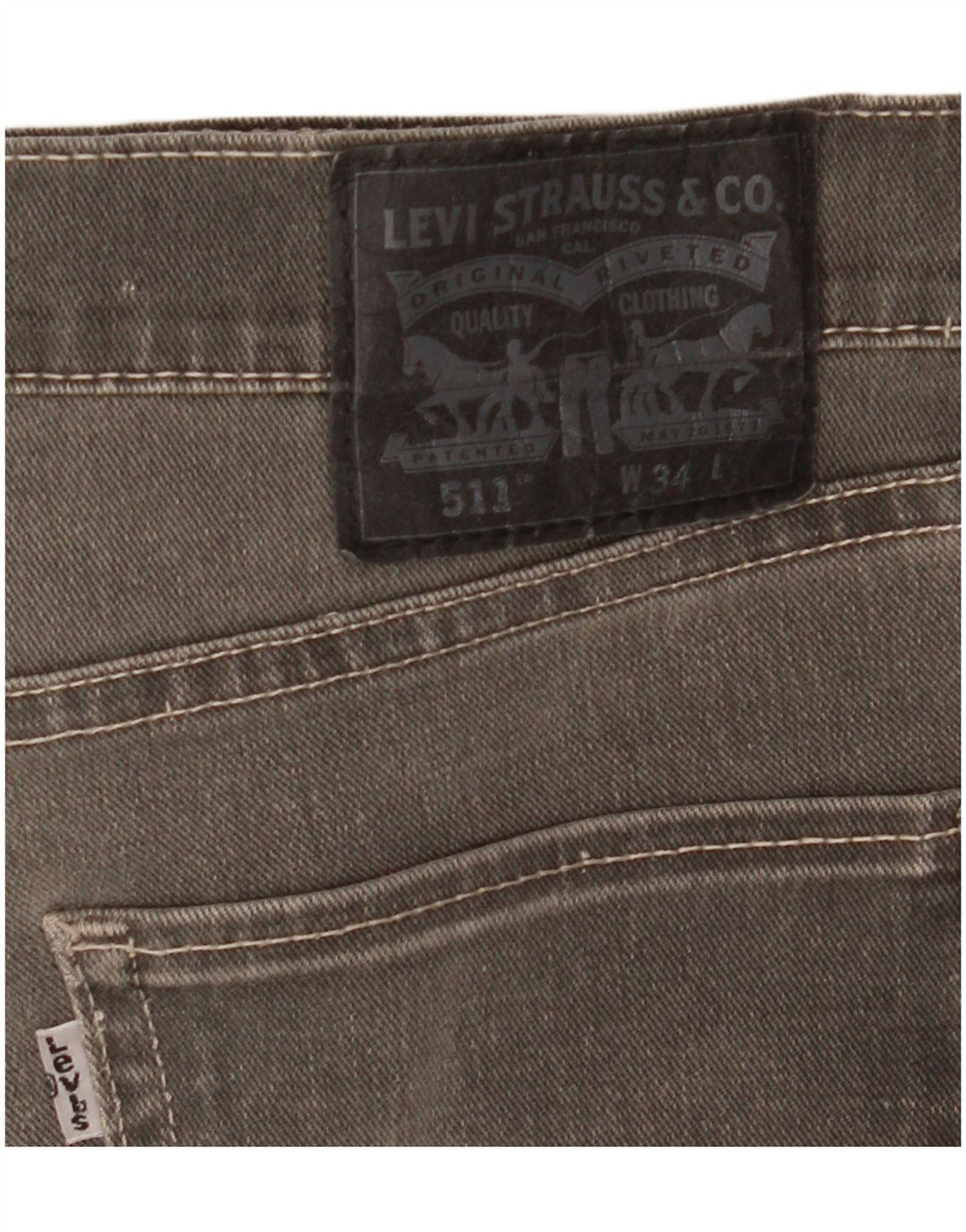 Levi's Herren-Jeansshorts, W34, groß, graue Baumwolle