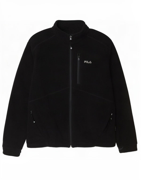 Fila Mens Liner Fleece Jacket UK 36 Small Black Polyester