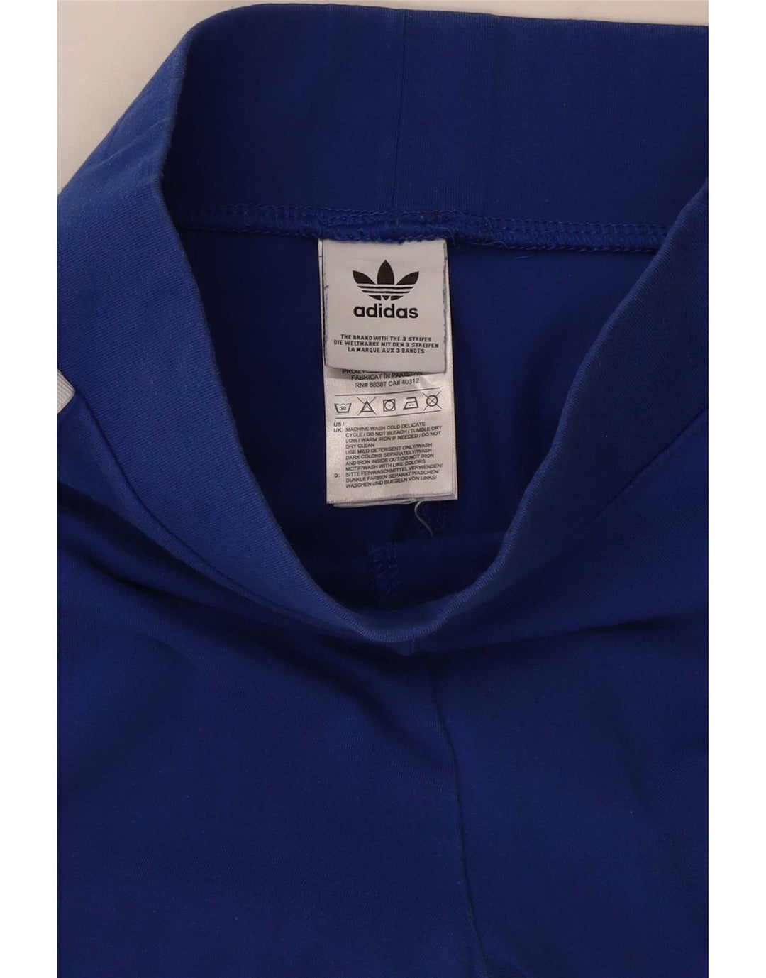 Adidas Damen Leggings UK 8 Small Blaue Baumwolle