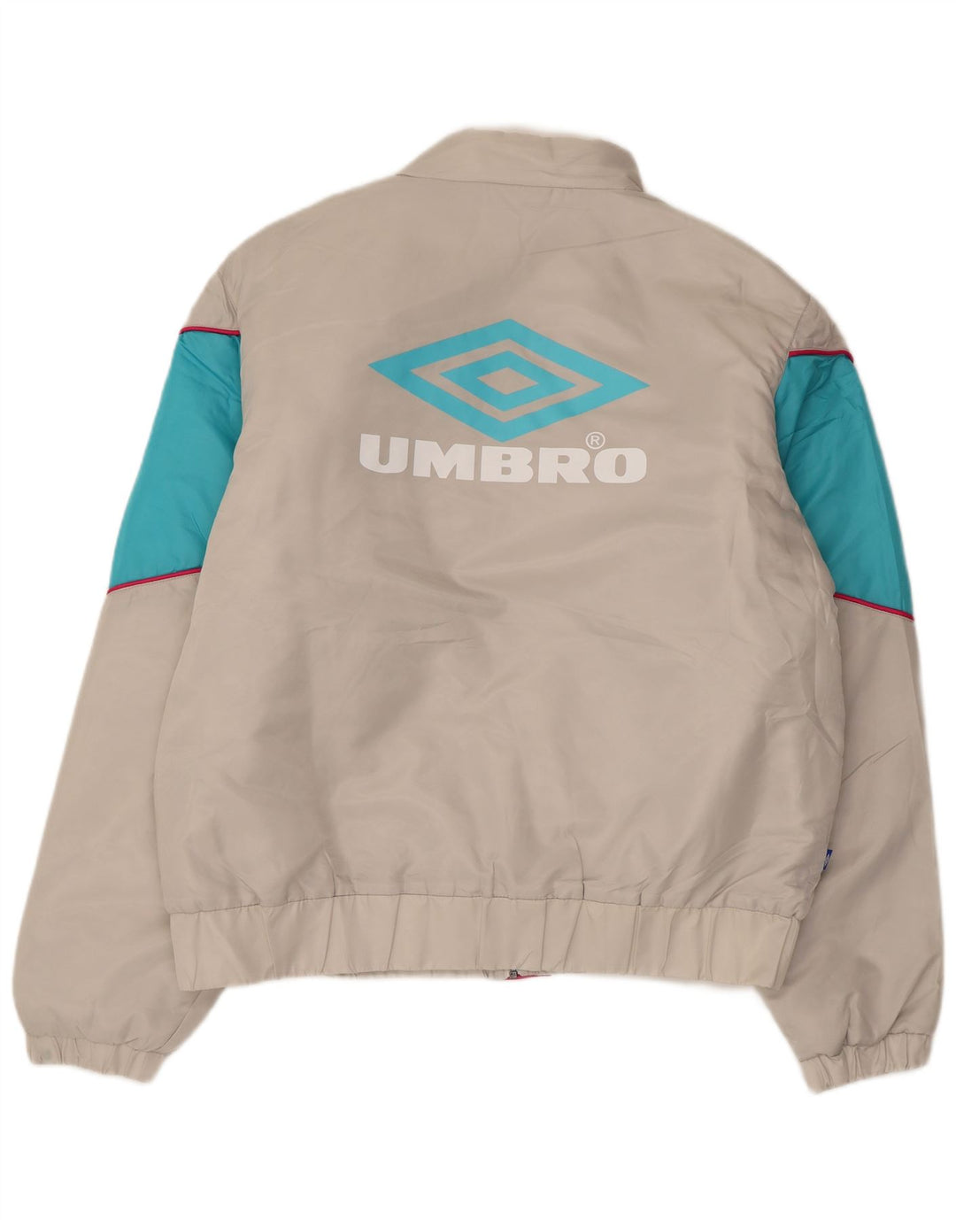UMBRO Herren Graphic Wattierte Jacke UK 40 Large Graues Colourblock-Nylon