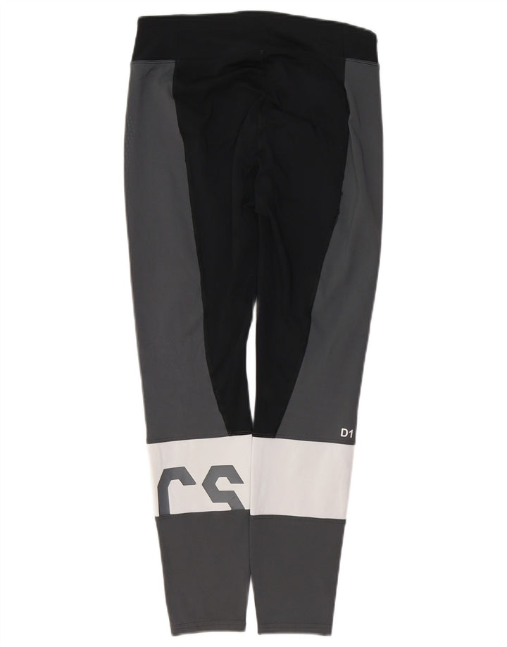 ASICS Damen Graphic Leggings UK 10 Small Grau Farbblock