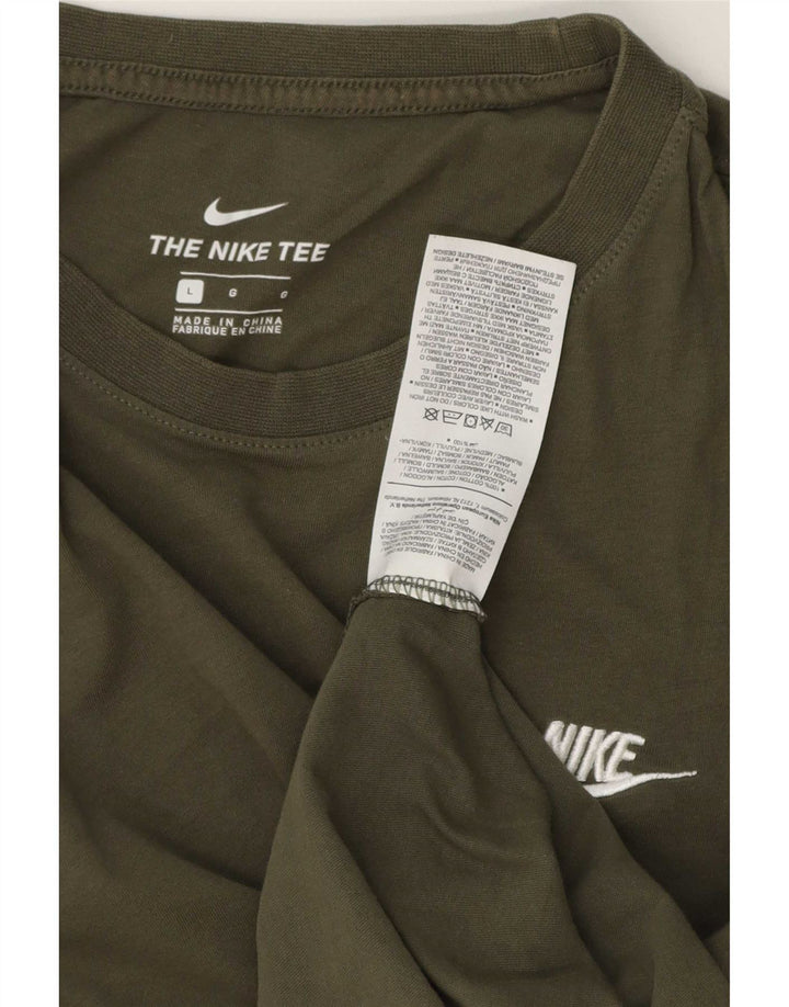 Nike Herren T-Shirt Top Large Khaki Baumwolle