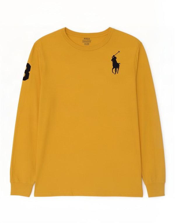 Polo Ralph Lauren Jungen-Oberteil mit Grafik, langärmlig, 15–16 Jahre, XL, gelbe Baumwolle