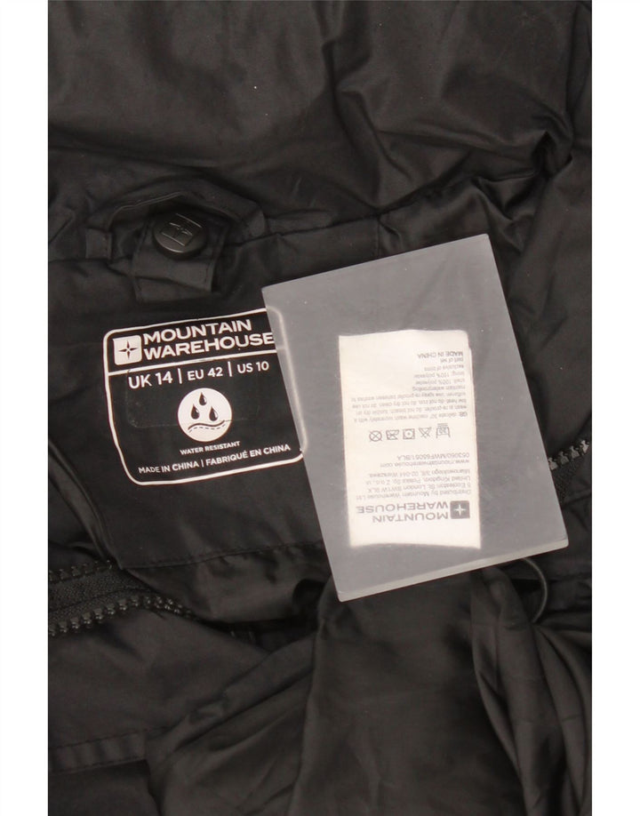 Mountain Warehouse Damen-Regenjacke mit Kapuze, UK 14, Größe L, Schwarz, Polyester