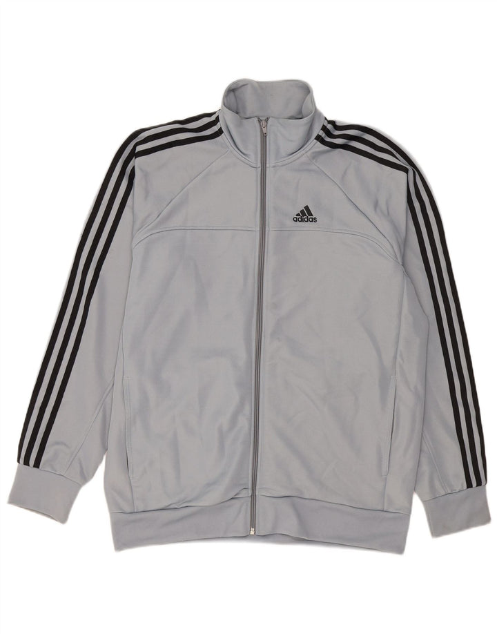 ADIDAS Herren-Trainingsanzug-Top-Jacke, großes blaues Polyester