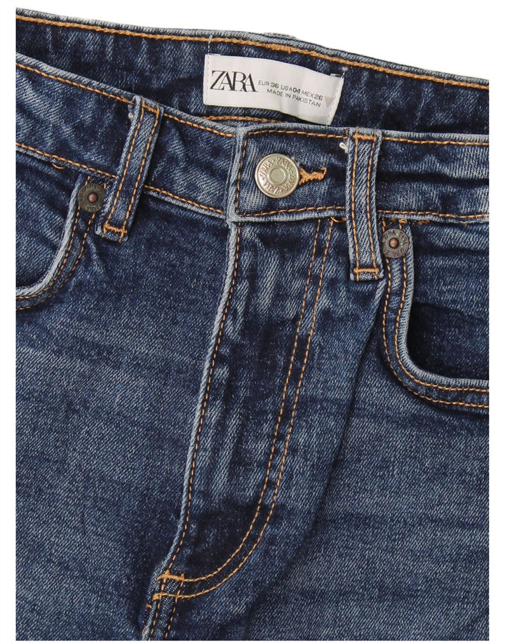 Zara Damen Bootcut Jeans EU 36 XS W26 L25 Marineblau
