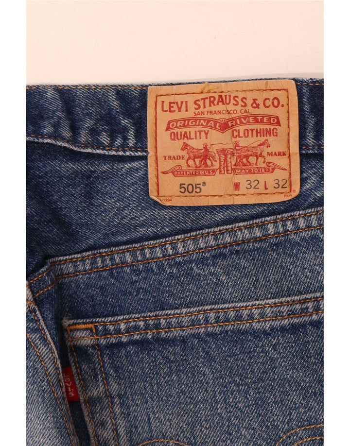 Levi's Herren 505 Regular Fit Straight Jeans W32 L32 Blaue Baumwolle