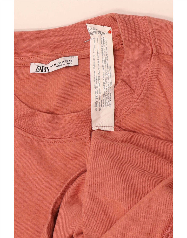 Zara Herren T-Shirt Top Mittelrote Baumwolle