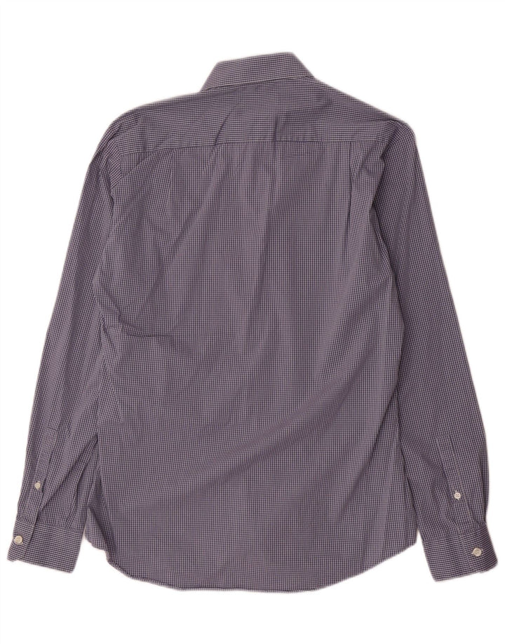 Dkny Herren Slim Fit Hemd Größe 39 15/5 mittelblau karierte Baumwolle