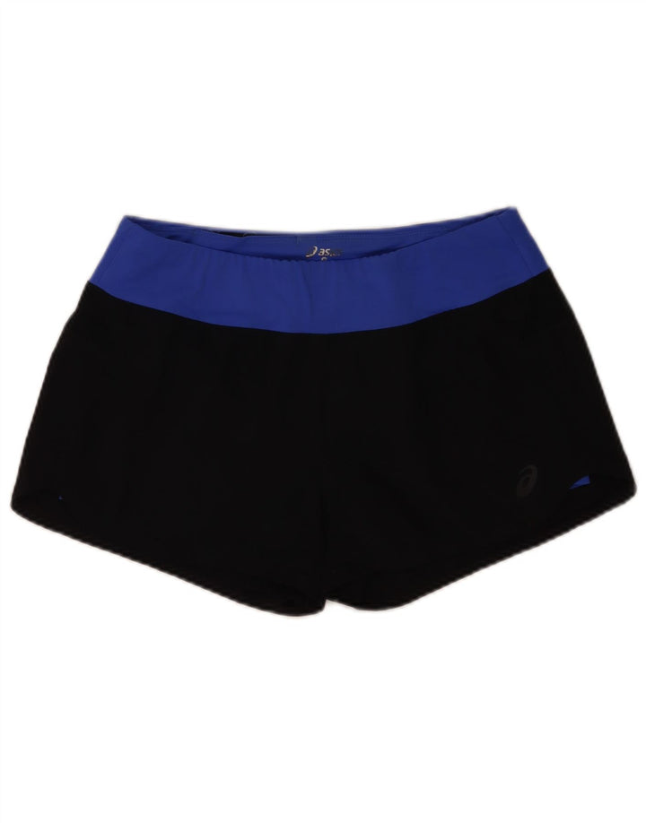 Asics Damen Sportshorts UK 12 Mittelschwarz Farbblock