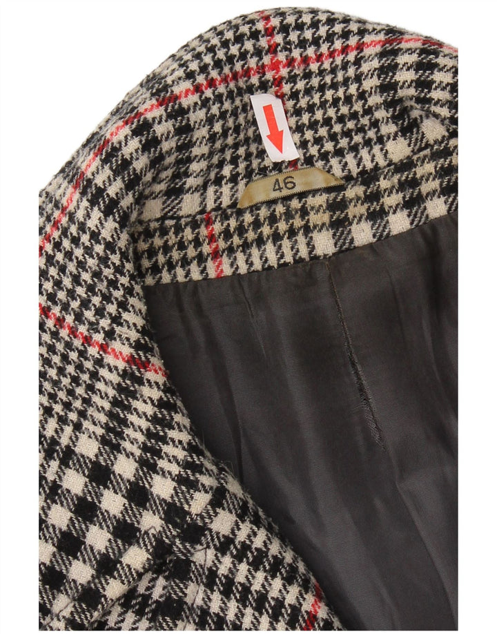 Vintage Damen Zweireihiger Trenchcoat IT 46 Großer grauer Karo
