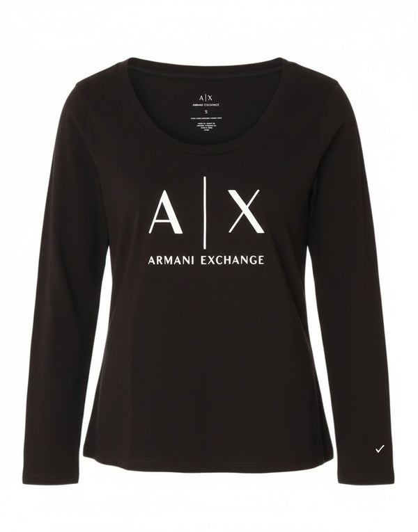 Armani Exchange Damen Grafikoberteil UK 8 Kleines schwarzes Logo