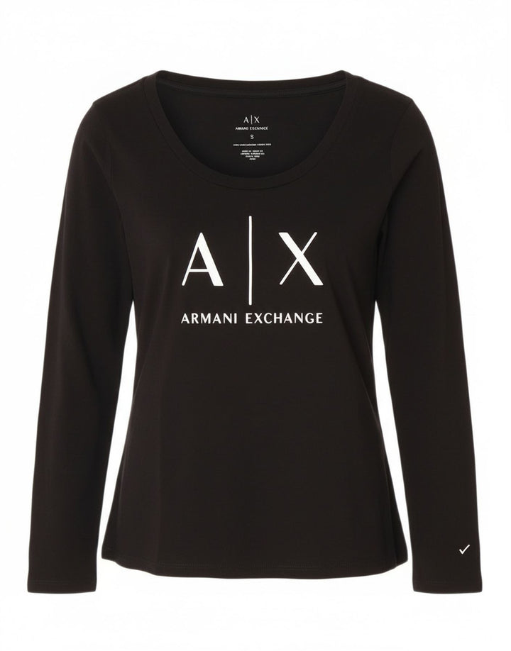 Armani Exchange Damen Grafikoberteil UK 8 Kleines schwarzes Logo