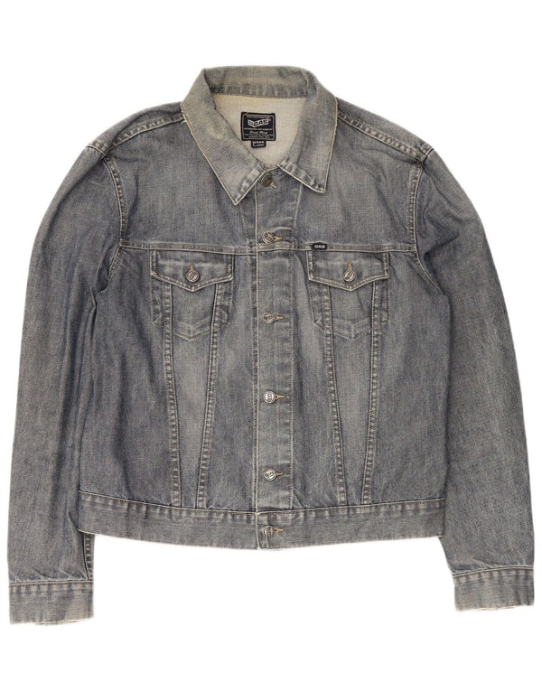 Gas Damen Jeansjacke UK 18 XL Blaue Baumwolle