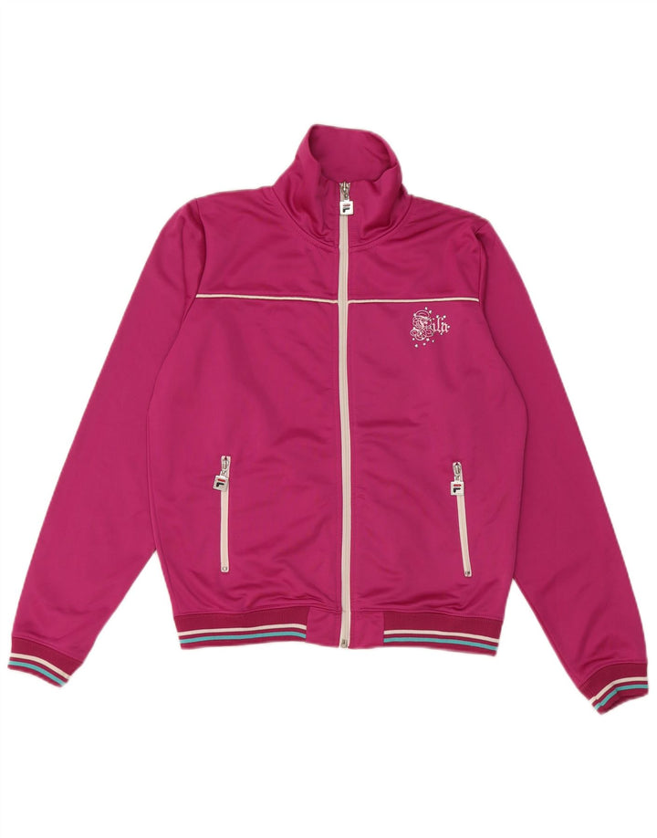 Fila Damen-Trainingsanzug-Top-Jacke, UK 10, klein, rosa, Polyester