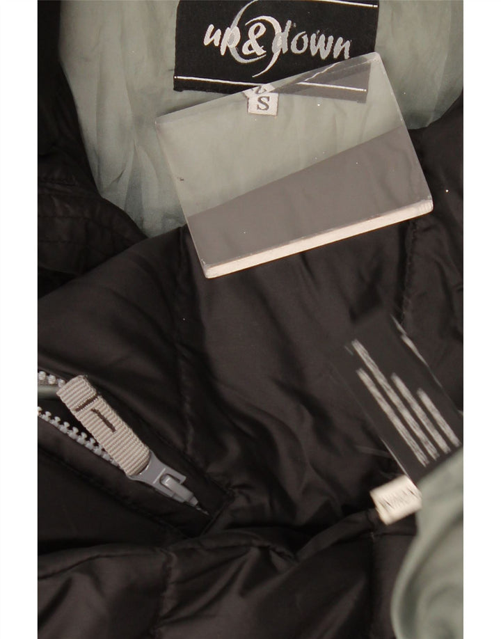 Vintage Herren Wattierte Weste Kleines schwarzes Nylon