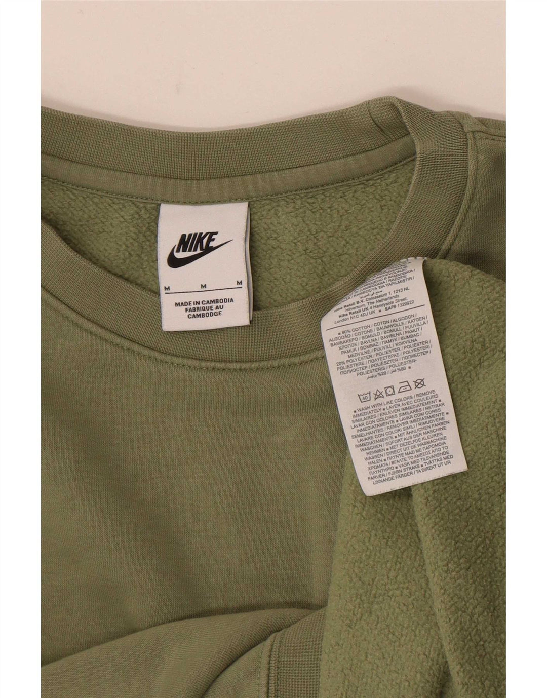 Nike Herren-Sweatshirt-Pullover, mittelgrün, Baumwolle, Sport