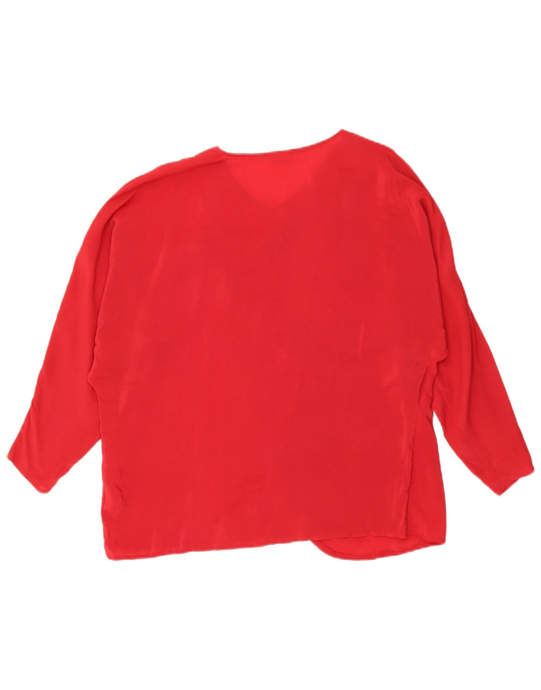 Vintage Damen Loose Fit Bluse Top IT 42 Mittelrotes Acetat