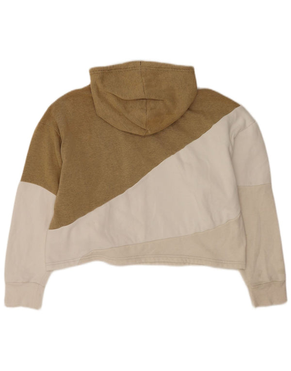 Puma Womens Crop Oversized Hoodie Pullover UK 14 Mittelbeige Farbblock