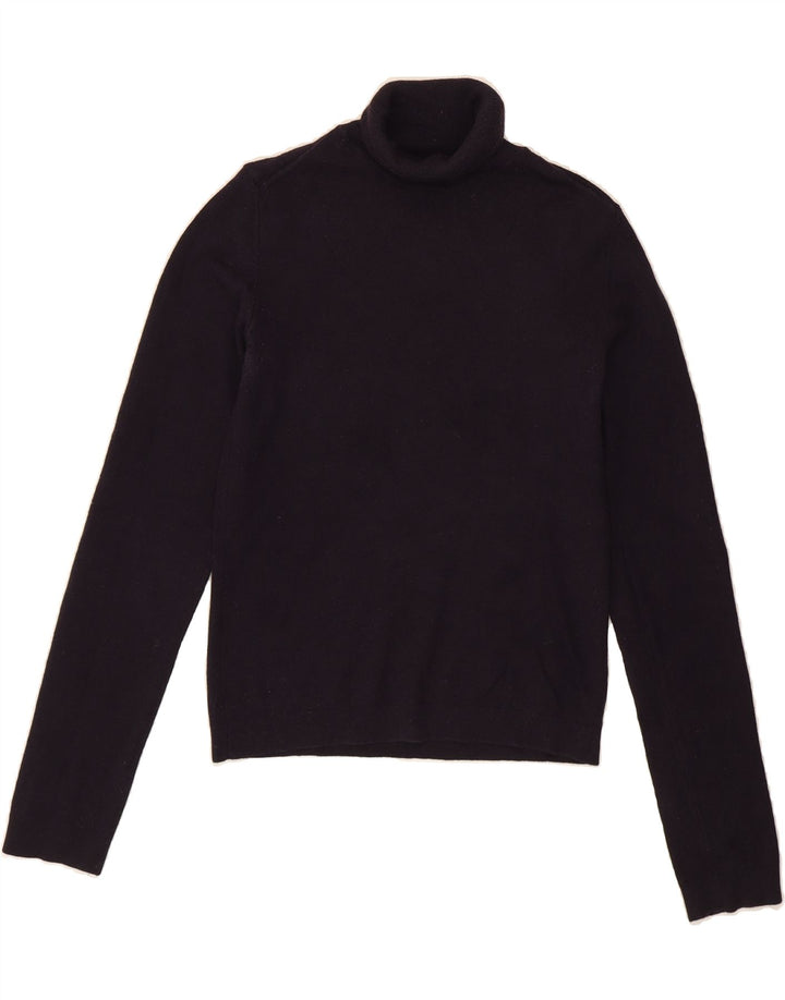 BENETTON Womens Crop Roll Neck Jumper Sweater UK 12 Medium Purple Wool Vintage Benetton and Second-Hand Benetton from Messina Hembry 