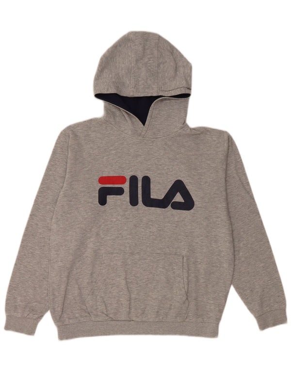 FILA Kapuzenpullover mit Grafik für Jungen, 13–14 Jahre, graue Baumwolle