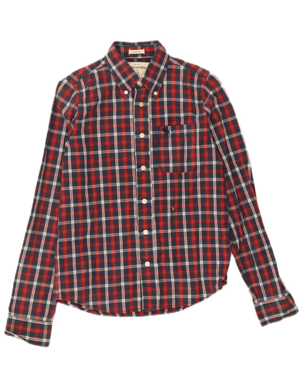 Abercrombie & Fitch Jungen-Muskelhemd, 15–16 Jahre, XL, marineblau, kariert, Baumwolle