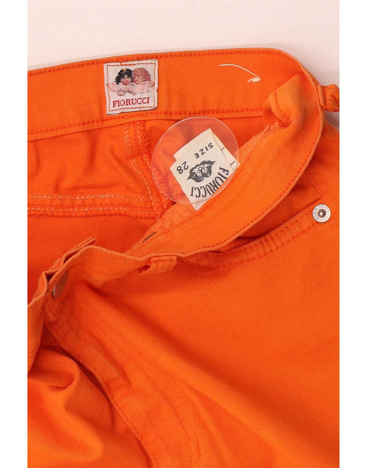 Fiorucci Damen Slim Jeans W28 L30 Orange Baumwolle