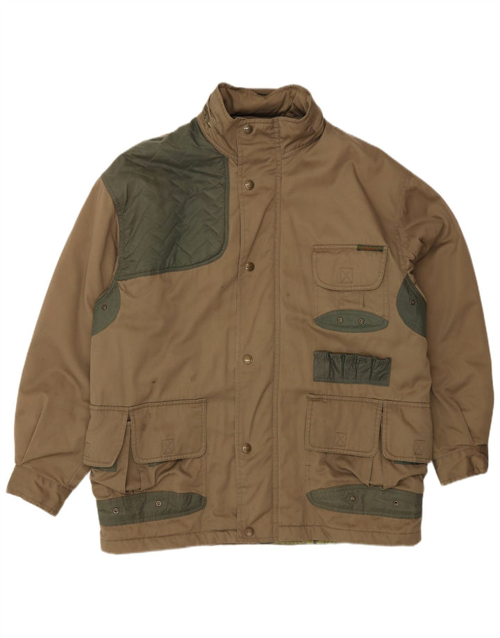 UNIVERS Herren-Utility-Jacke mit Kapuze IT 52 XL, braune Baumwolle