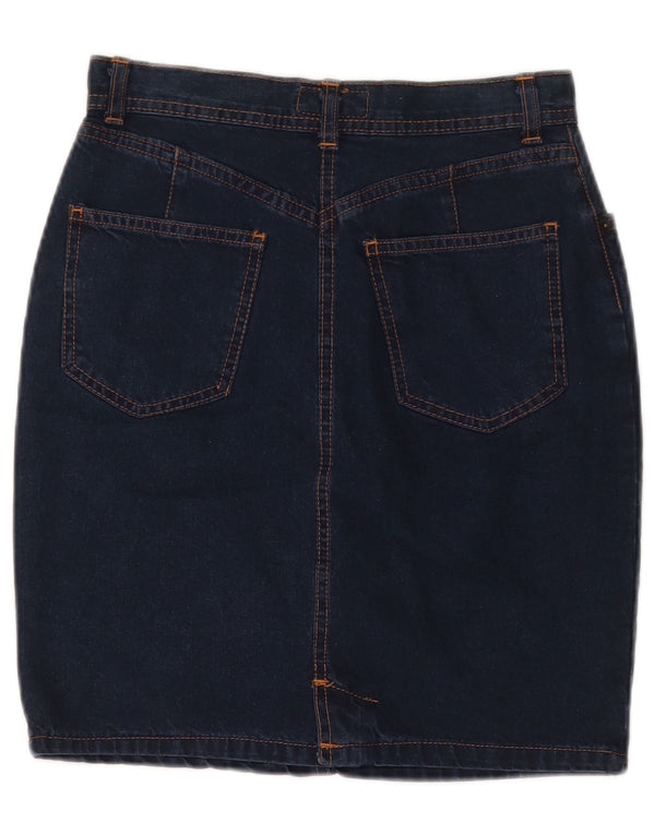 Emmanuel Shvili Damen Donald Duck Jeansrock IT 40 Small W26 Marineblau