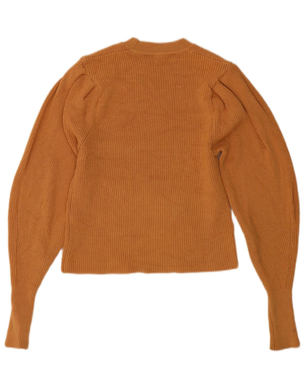 Zara Damen Crop Crew Neck Pullover Pullover UK 10 Small Braune Viskose