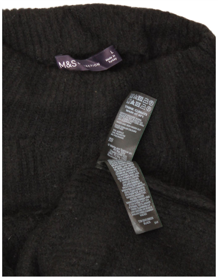 Marks & Spencer Rollkragenpullover für Damen, Gr. 14, Größe L, Schwarz, Acryl
