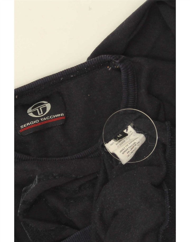 Sergio Tacchini Damen Crop Graphic Top Langarm UK 12 Medium Marineblau